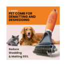 Dual-Sided Pet Deshedding Brush & Undercoat Rake