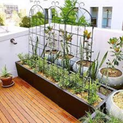 71-Inch Decorative Tall Metal Garden Trellis Fence